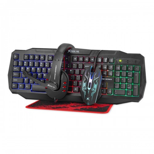 Image de Xtrike Me Clavier, souris 4D, casque de jeu et tapis de souris de jeu, CM-406 KIT, 104 touches, Capacité 2 millions de clics, câble 1.5m