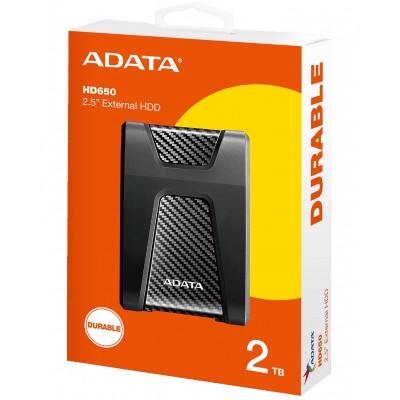 Image de Disque dur externe ADATA DashDrive Durable HD650 2TB 2.5" Anti-Shock - Noir